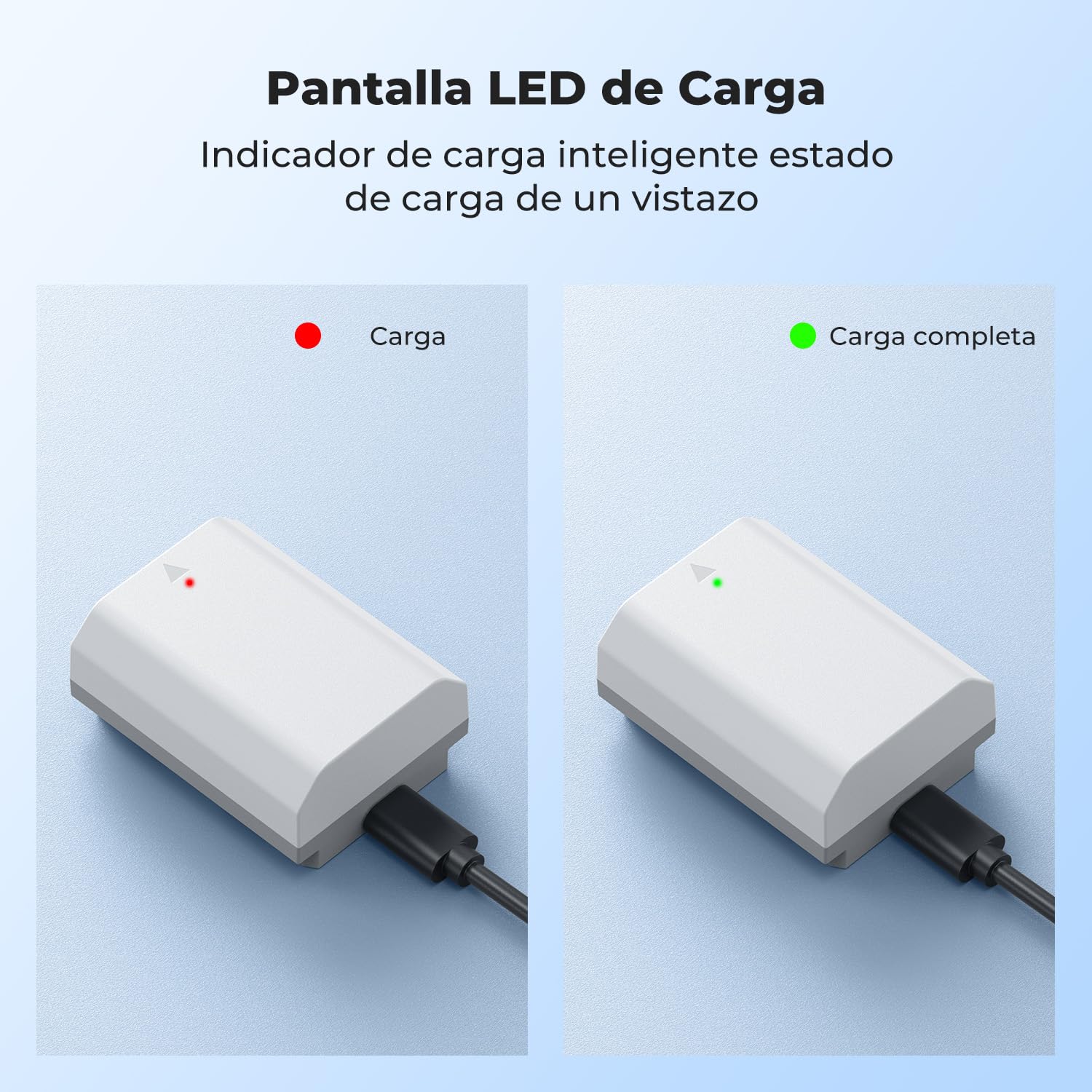 K&F CONCEPT NP-FZ100 2X2600mAh Batería Compatible con Sony A7iii, A7iv, fx3, fx30, A6700, A7R, A9, A6600, A7Riii, A7Riv, A7R3, A7C, ZV-E1, ZV-E10ii y más, Conector de Carga Rápida Directa Type C