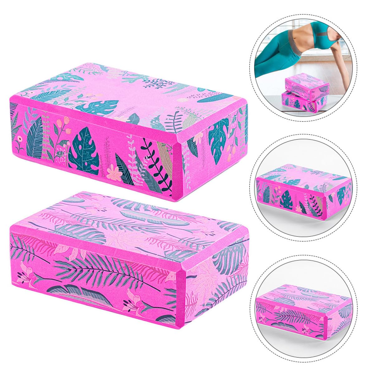 Bloques de Yoga Rectangulares Soporte para Articulaciones y Comodidad 2 Piezas de Alta Densidad Varios estilos de Eva para Principiantes en Yoga y Baile