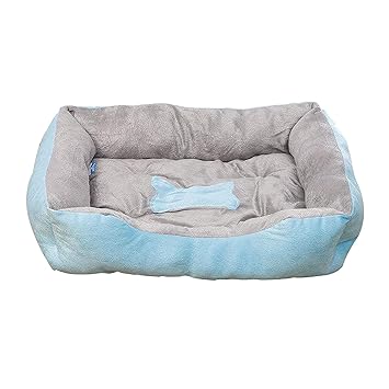 Indy Mall Soft Warm Pet Bed Dog Cat Cozy Cushion Mats Plush Bed Blanket Blue 43x30CM