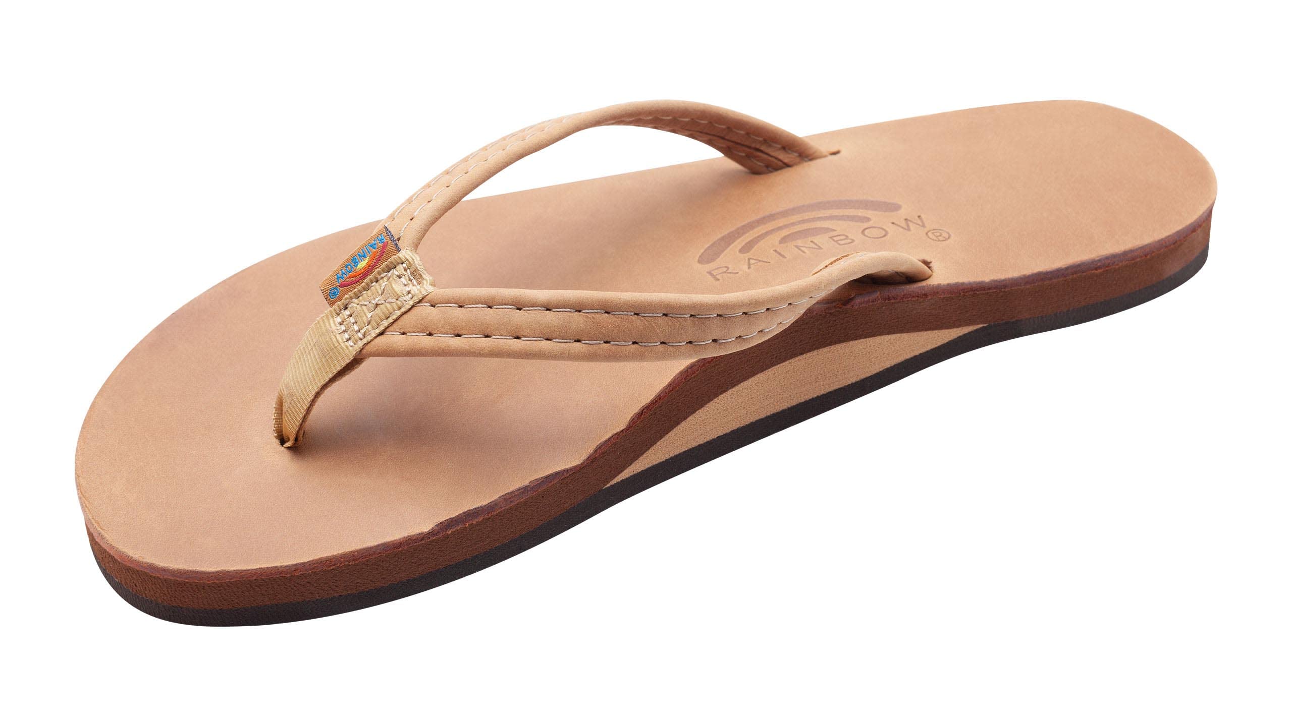 Rainbow SandalsLadies Luxury Leather Single Layer Arch Support With 1/2