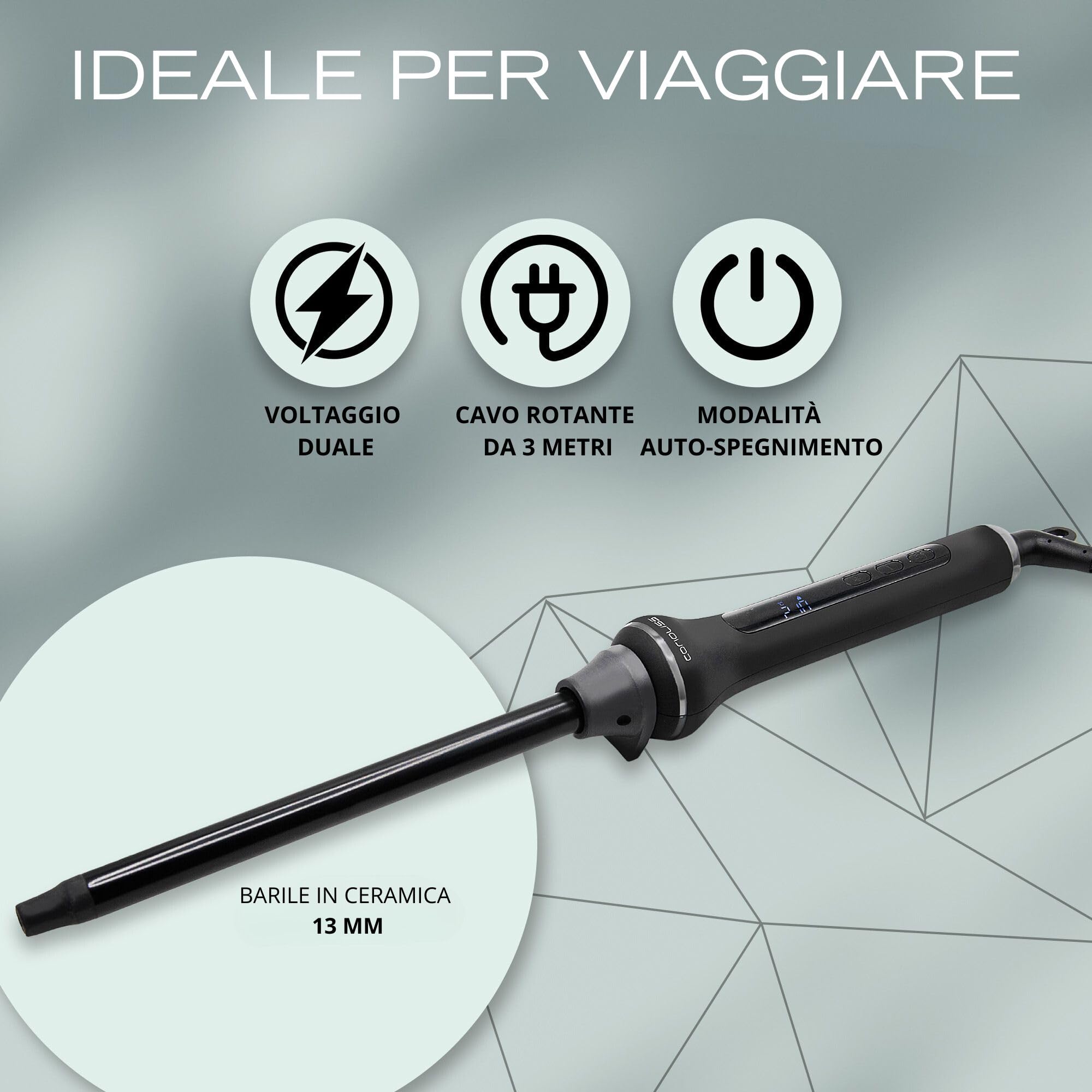 Corioliss Style Stick Arricciatore digitale nero Soft Touch