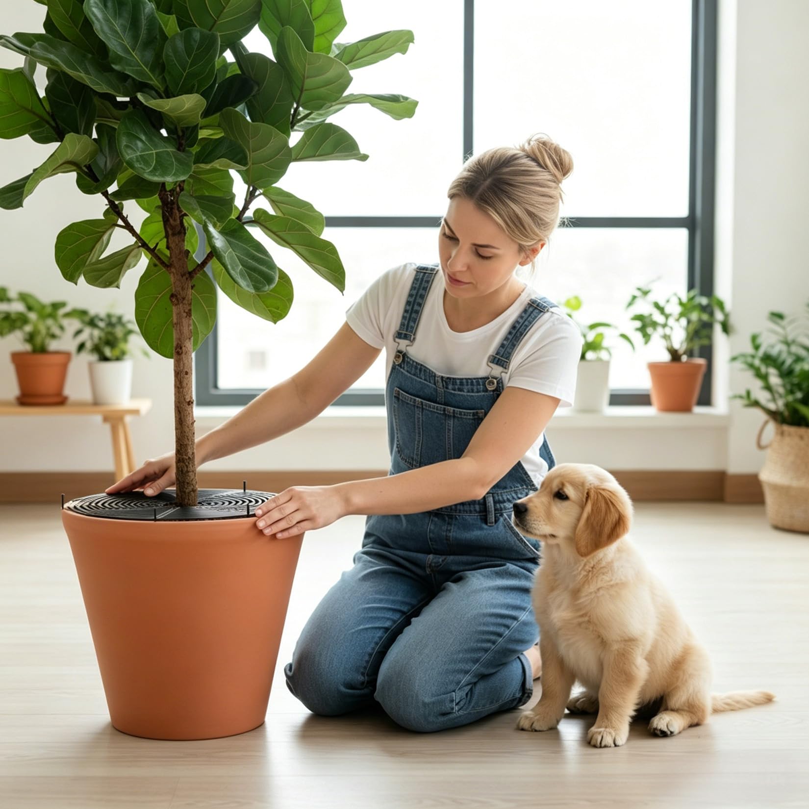Lot de 2 grilles de protection pour pot de fleurs, 50 cm, protection des plantes, chat, respectueuses de l'environnement, non toxiques