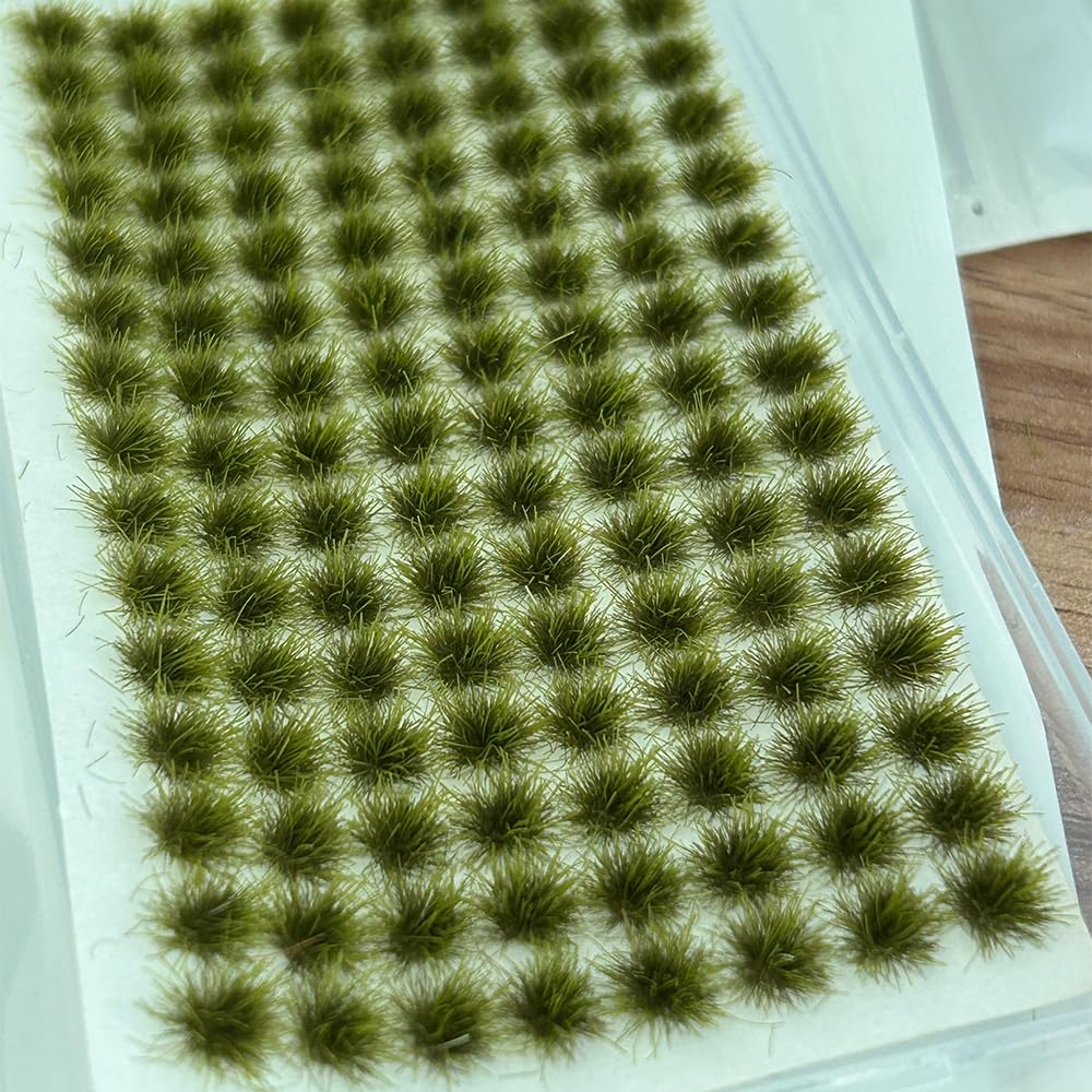 120 PCS Ciuffi d'erba Modello di terreno a mini ciuffi Modello di ciuffo Erba statica Kit erba resina statica scenario modello Per la decorazione del terreno Treno e paesaggio ferroviario