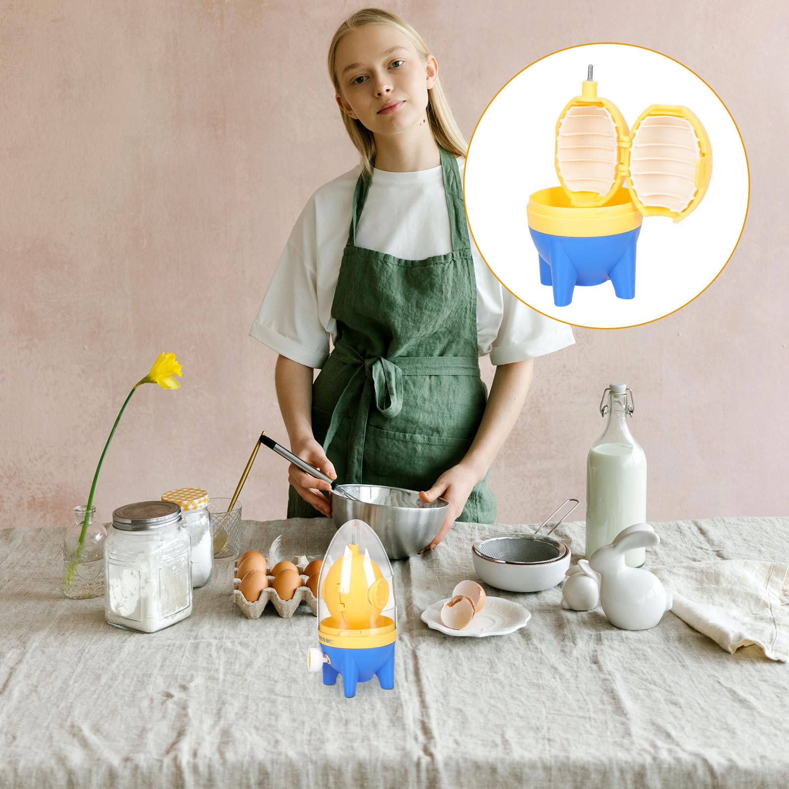 Manueller Schneebesen Ei Homogenizer- Tool Eierweiß- Yolk- Mixer Kabelloser Handmixer Ei Whisk Mixer. Küchenhelfer Ei-mix-tool Eierzieher Ei- Mischwerkzeuge Milch Abs Geschält