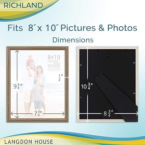 Miniatura 2 de Langdon House - Juego de marcos de fotos (6 unidades) para colgar en la pared o en la mesa, marco de fotos vertical u horizontal, Richland 3.0,