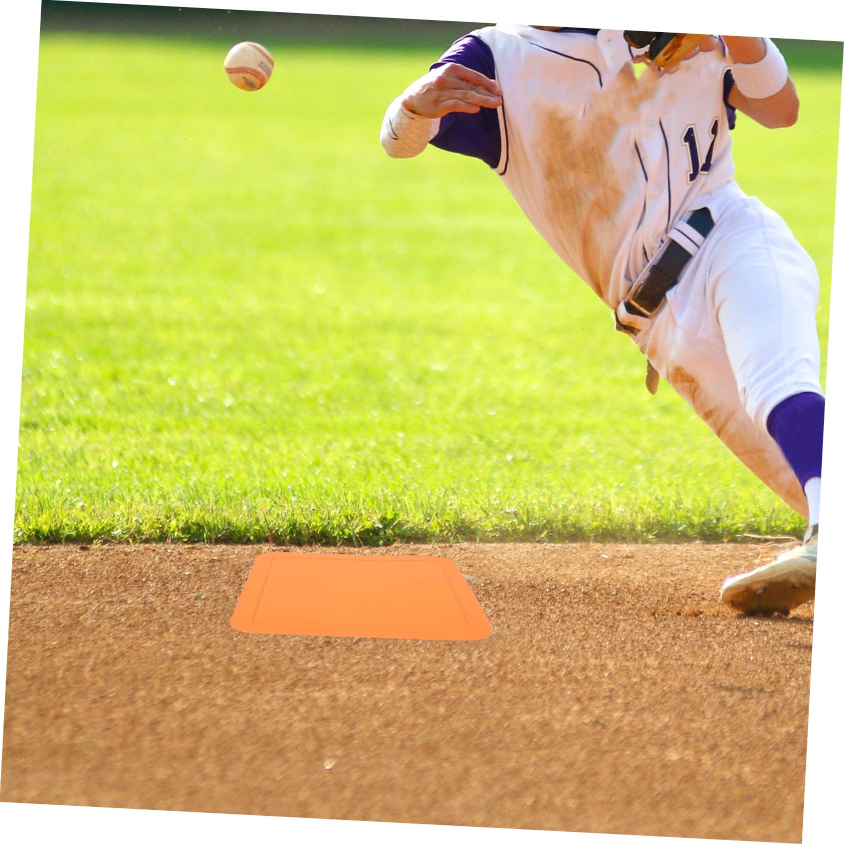 Toddmomy Placa De Softbol De Béisbol Bases De Kickball Tapete De Entrenamiento De Béisbol Bases De Béisbol para Jardín Equipo De Campo De Béisbol Caucho Orange
