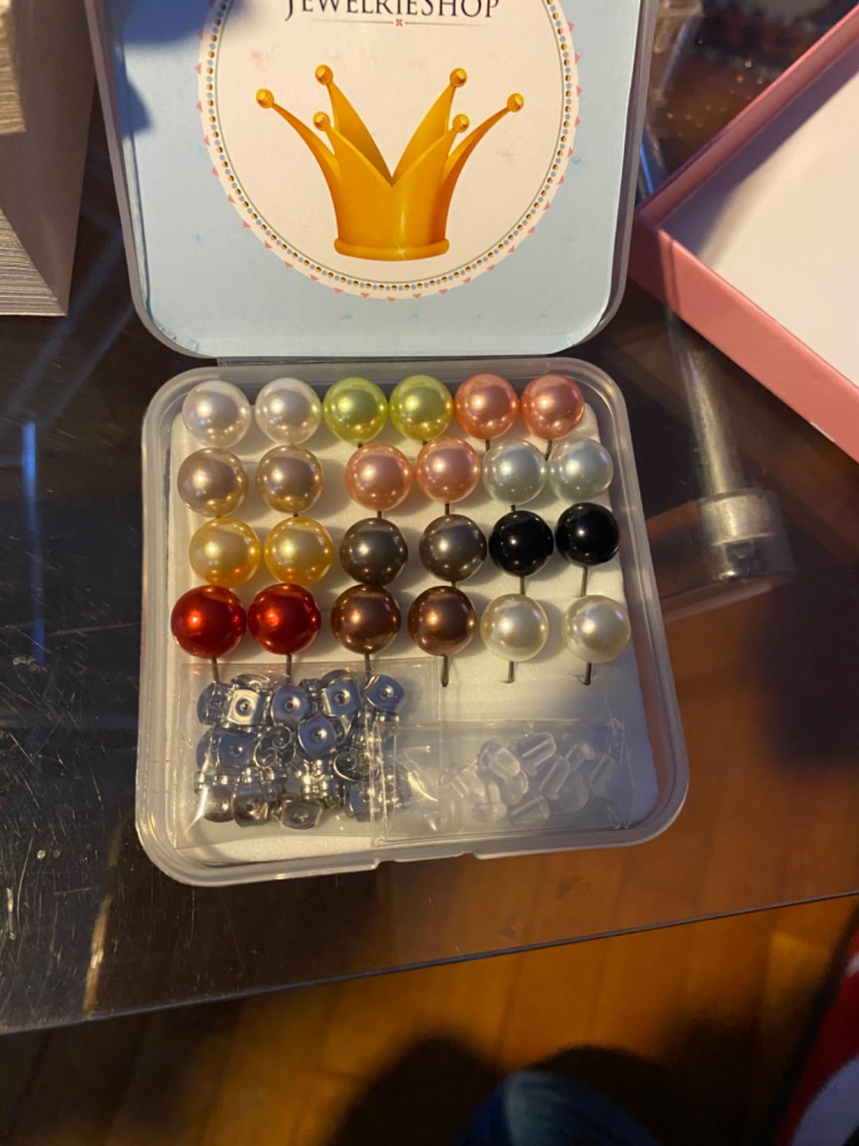 3 Pack Waterproof Faux Pearl Stud Earrings Set