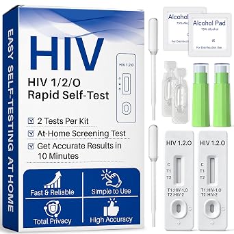 2x HIV-Selbsttest f r Zuhause - Diskretes Testkit f r Privatanwender - Antik rper-Pr fung in 10 Min HIV-1 HIV-2 & Subtyp O