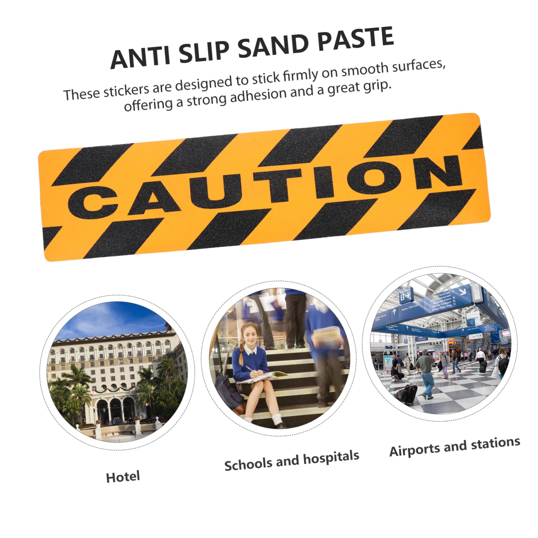 Cabilock Pegatinas Antideslizantes Para Escaleras De Advertencia Adhesiva Color Negro Y Amarillo Para Seguridad Y Escaleras La Y Previene Caídas 4 Piezas X 3