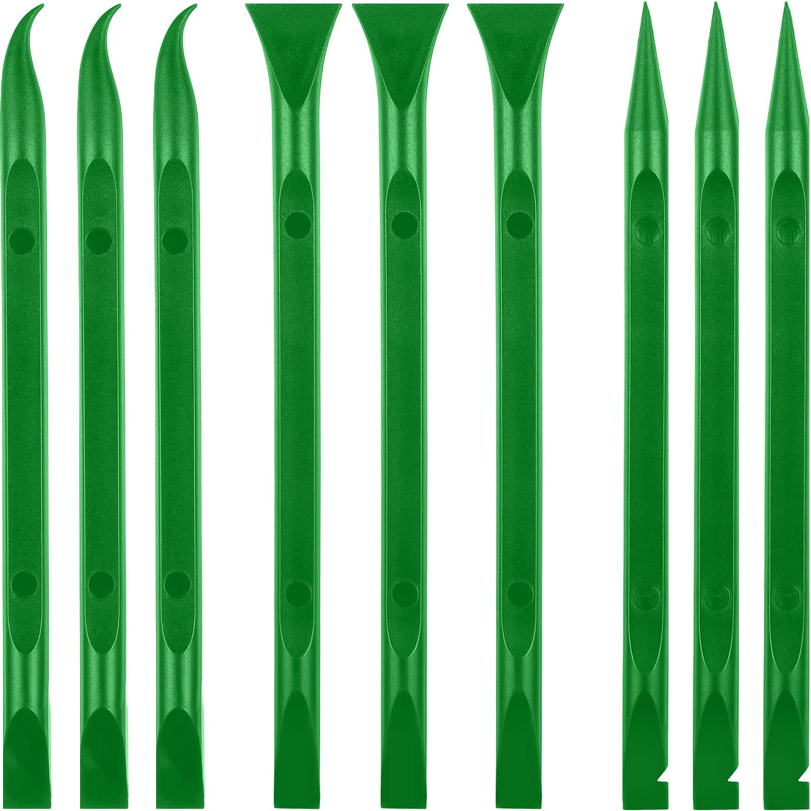 9 Pieces Plastic Scraper Tool Scratch Free Crevice Cleaning Sticker Remover Tool Multipurpose Non Scratch Scrapers for Tight Spaces, Kitchen, Crevices, Auto Detailing, Paint