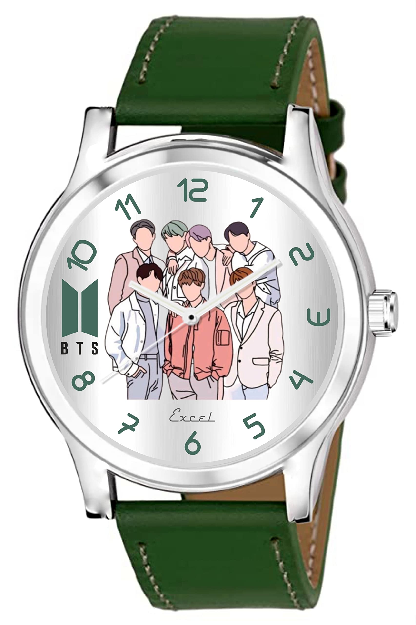 BTS 006 Green Strap Analog Watch Boys and Girls (B0B2W6KF26) Amazon Price History, Amazon Price Tracker