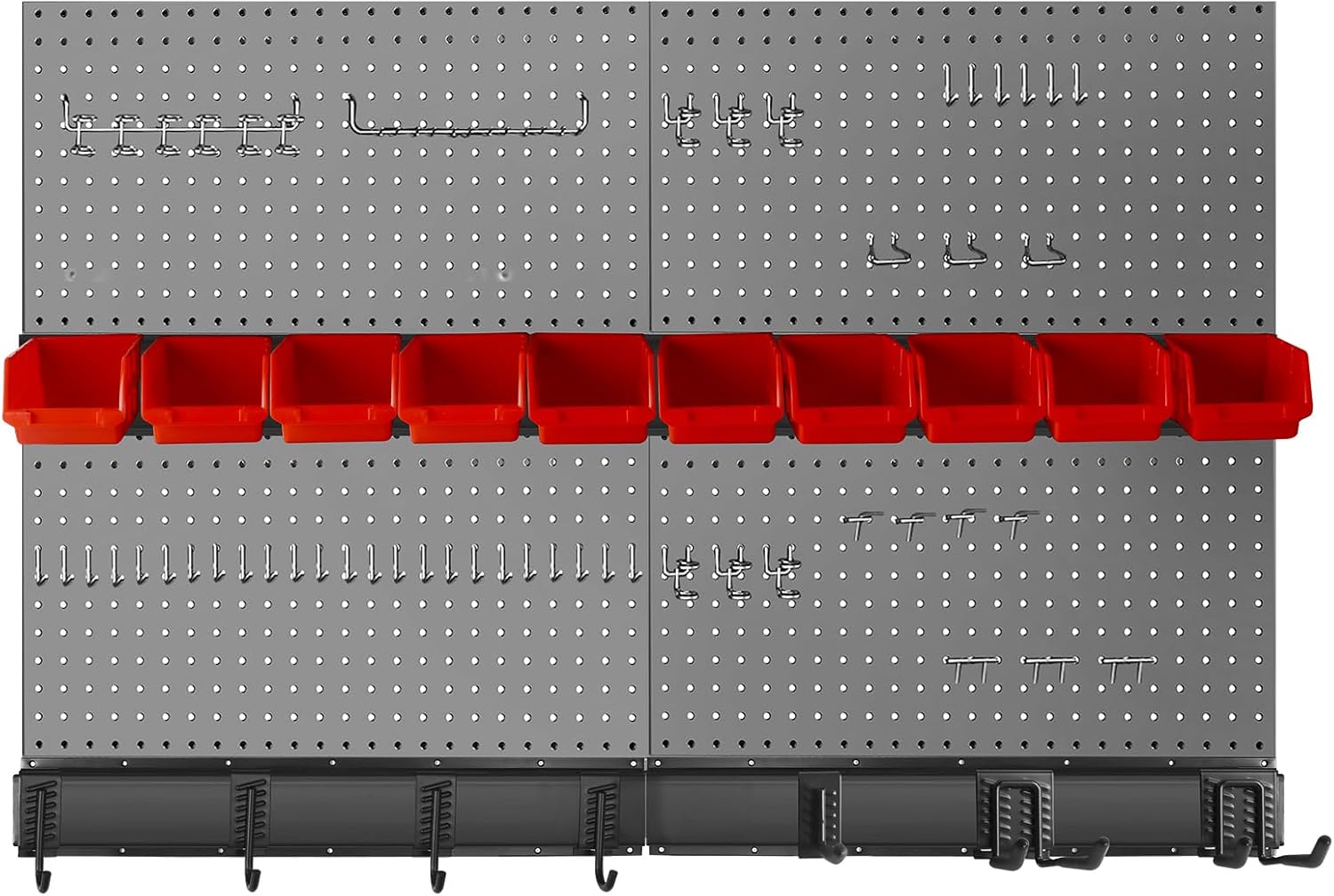 3Pcs Metal Pegboard Panels 12x24 Inch  For Wall Garage Utility Tools Storage Pegboard System Workbench Modular Peg Board Tool Organizer Board Kit Pack 3 B - View #6