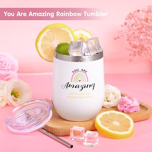 Miniatura 3 de Regalos para el día de la madre para mamá, regalos de cumpleaños para mujeres, amistad, cesta de regalos de spa con vaso de vino, juego de regalo