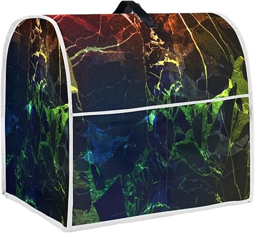 Piezas de mezclador de cocina con patrón de mármol negro y verde con mango superior portátil, lavable a máquina, accesorios para batidora de pie