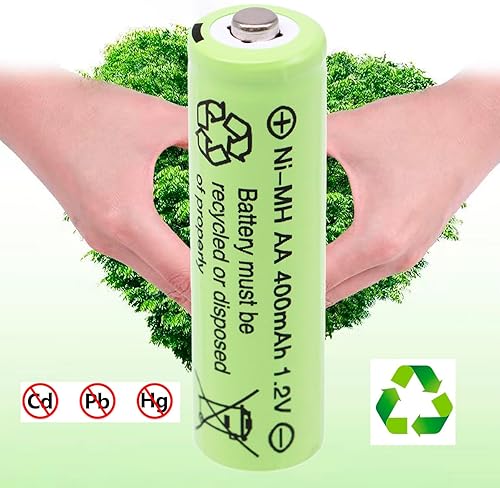 Miniatura 3 de Baterías AA recargables NiMH de 1.2 V 400 mAh, paquete de 12 baterías recargables dobles A para luces solares, tira de luces de camino, ratón,