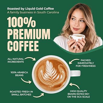Coffee from Costa Rica Medium Roast Ground, 12OZ (340 grams), by Liquid Gold Coffee, 100% Arabica Beans, Fair Trade, Single Source Specialty Coffee from Coopeagri Farm, Small Batch Roasted in USA, South Carolina