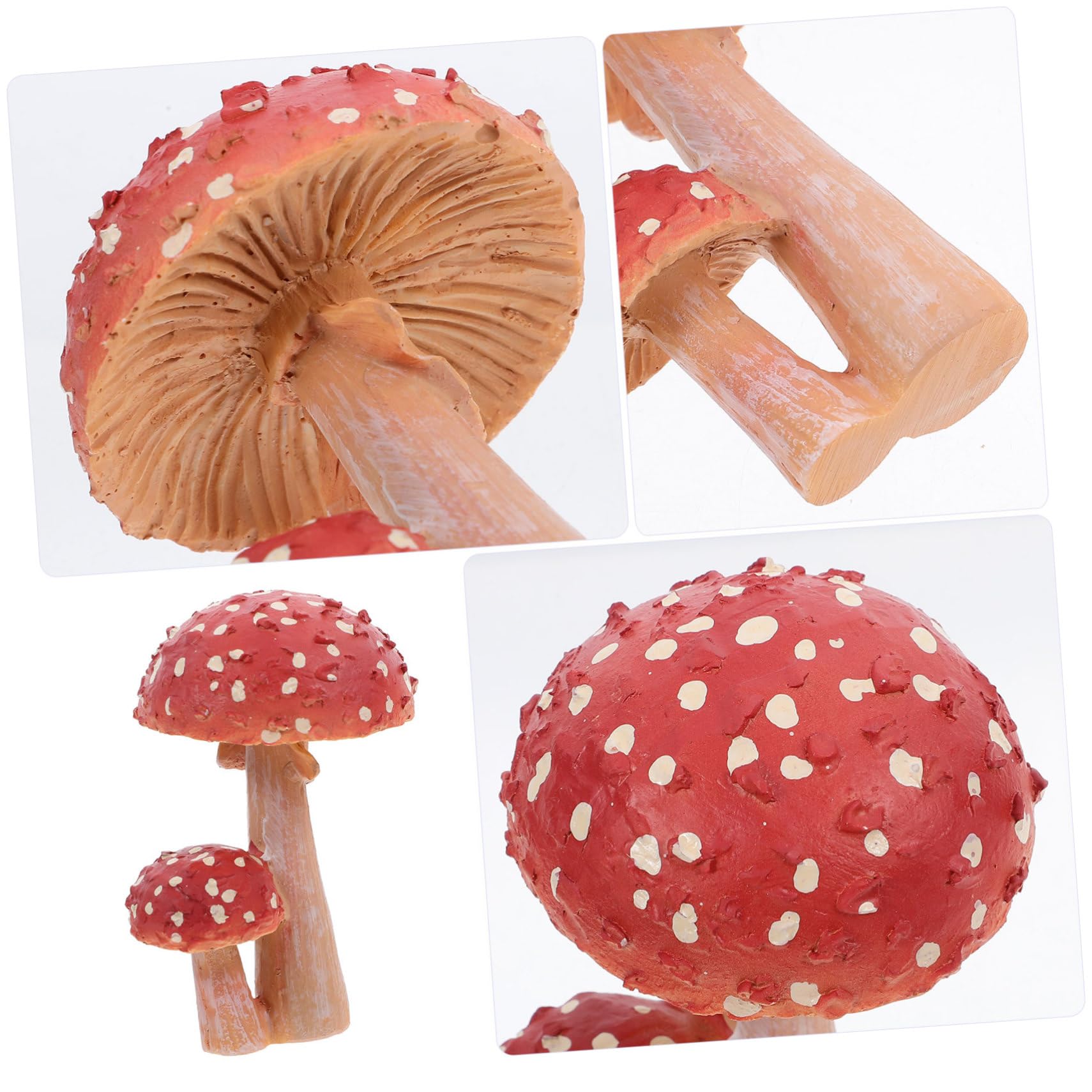 BESPORTBLE Lot De 4 Figurines De Bonsaï en Forme De Champignon Décoration De Jardin Mini-Champignons Piquets Extérieurs Pots De Fleurs Artificiels Sculptures Miniatures Décorations