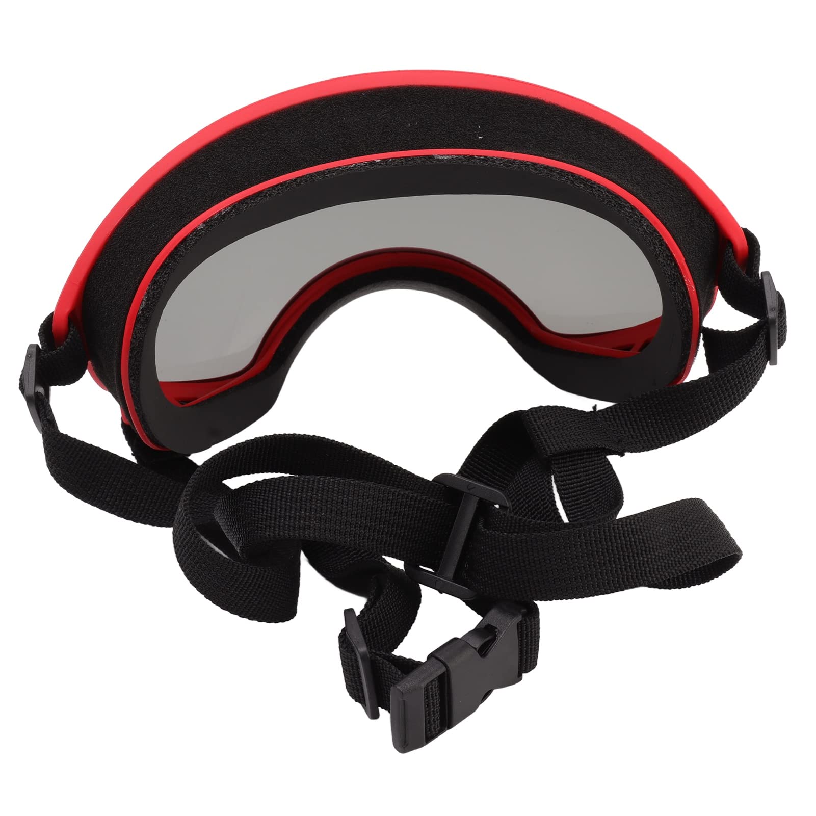 Luqeeg Hundebrille - UV Schutz Hundesonnenbrille - Augenschutzbrille für Große Rassen - Winddicht & Staubdicht (Roter Rahmen und Schwarze Schutzbrille)