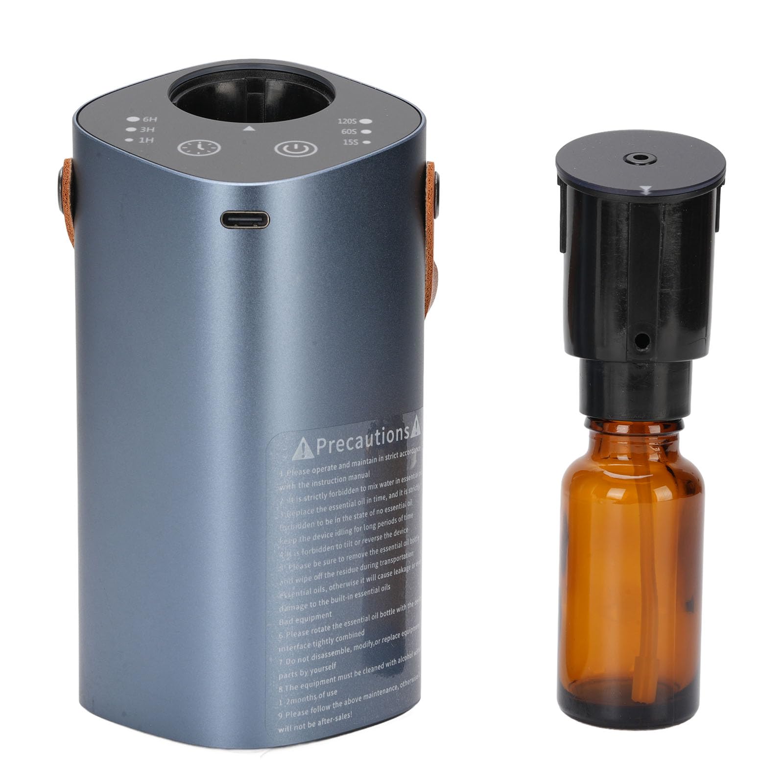 Dyfuzor Bezwodny Olejki Eterycznej, Szczelna Cicha Dyfuzor Aromaterapii z Uchwytem 2000 MAh Bateria Wielokrotnie Funkcjonalna dla Domowego Biura Aluminium z Tytułu Dyfuzora