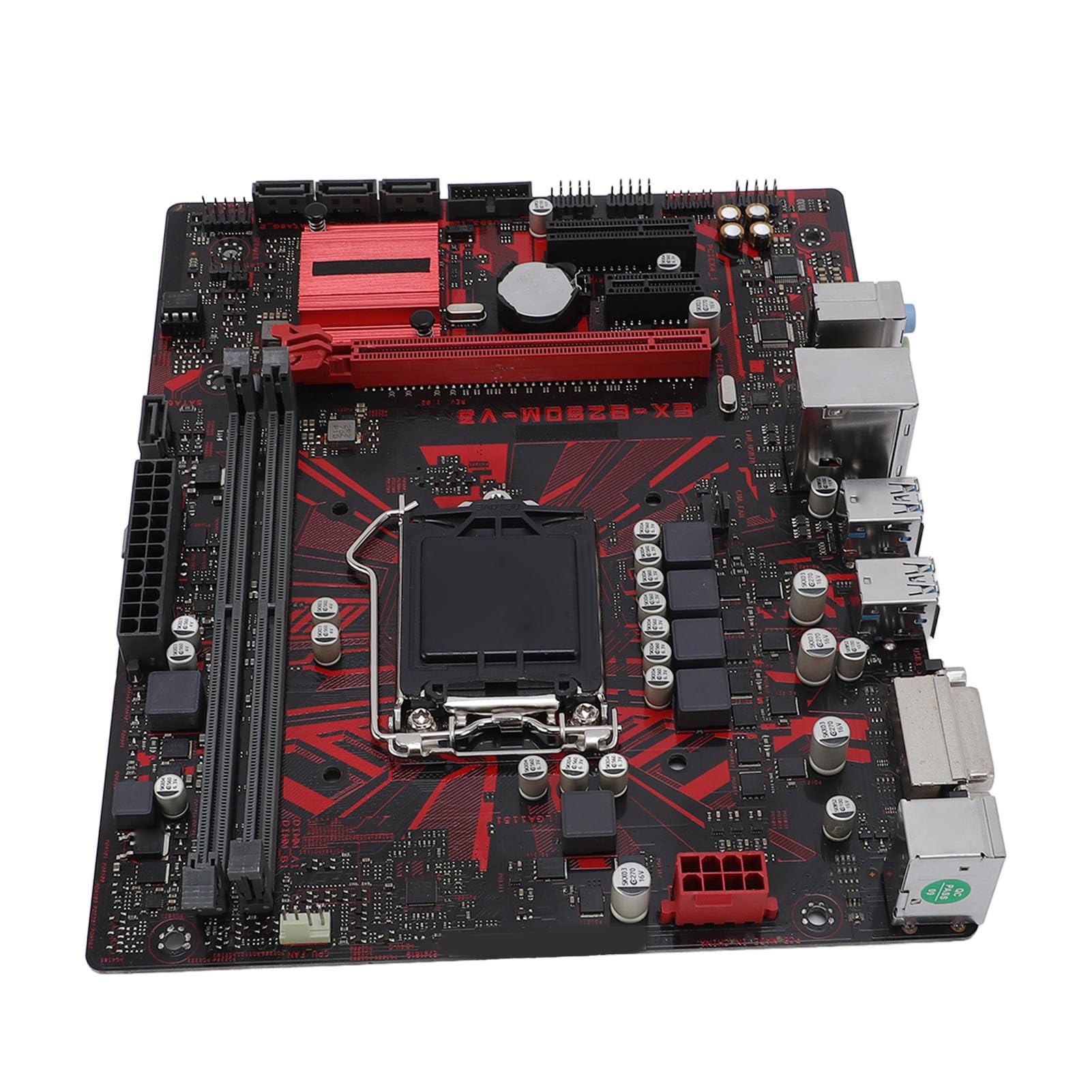 KIMISS Placa Base de Escritorio B250M-V3 M-ATX para LGA 1151, Compatible con Core I7/i5/i3 de 7.ª/6.ª Generación, DDR4 de Doble Canal a 2400 MHz, PCIe 3.0, Salida DVI, LAN Gigabit o Integrada