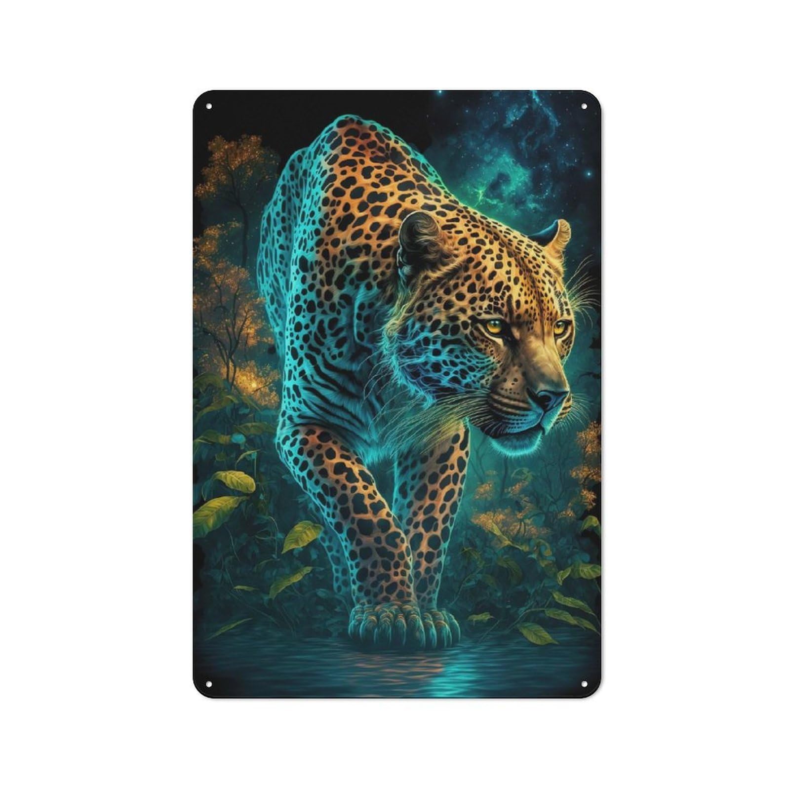 Junmoney Jaguar Tin Sign 30X20cm For Living Room Wall, Rustic Wall Decor, For Living Room Decor Lovers