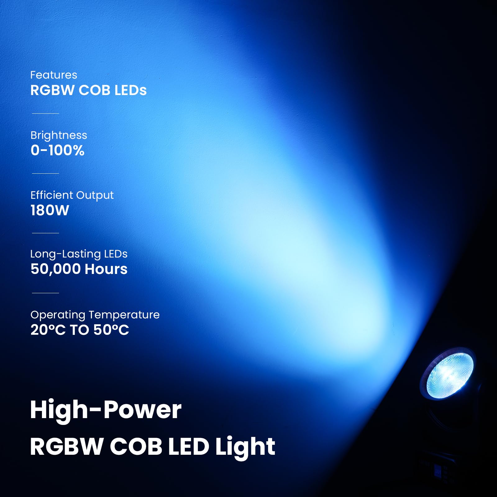 BETOPPER 120W Moving Head Lampe RGBW, Lyre LED DMX512, Éclairage de Scène Tête Mobile avec Lentille Unique, Activé Par le Son Lumière Disco pour Les Fêtes, DJ, Spectacles (LM120)