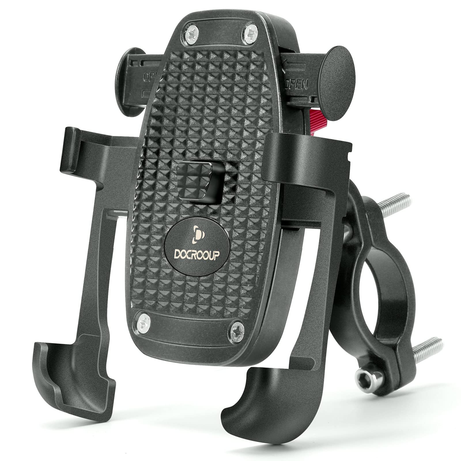 Bike Phone Mount - Motorcycle Handlebar Mount 360 Rotation Universal Handlebar Bicycle Cell Phone Holder (Titanium)