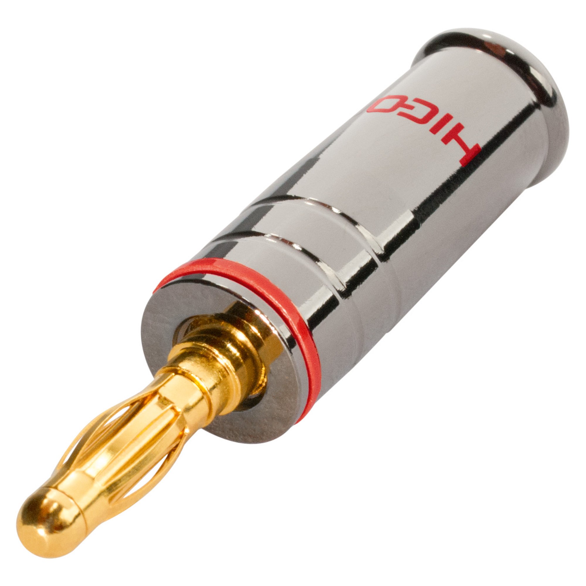 HICON HI-BM07 banaanstekker kabel 2 tot 4,2 mm echt verguld mat zwart rood | HI-BM07-RED