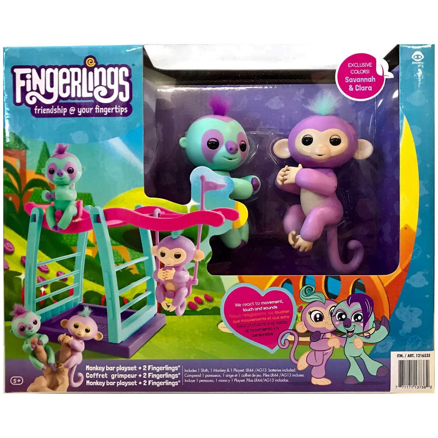 fingerlings monkey bar & swing playset