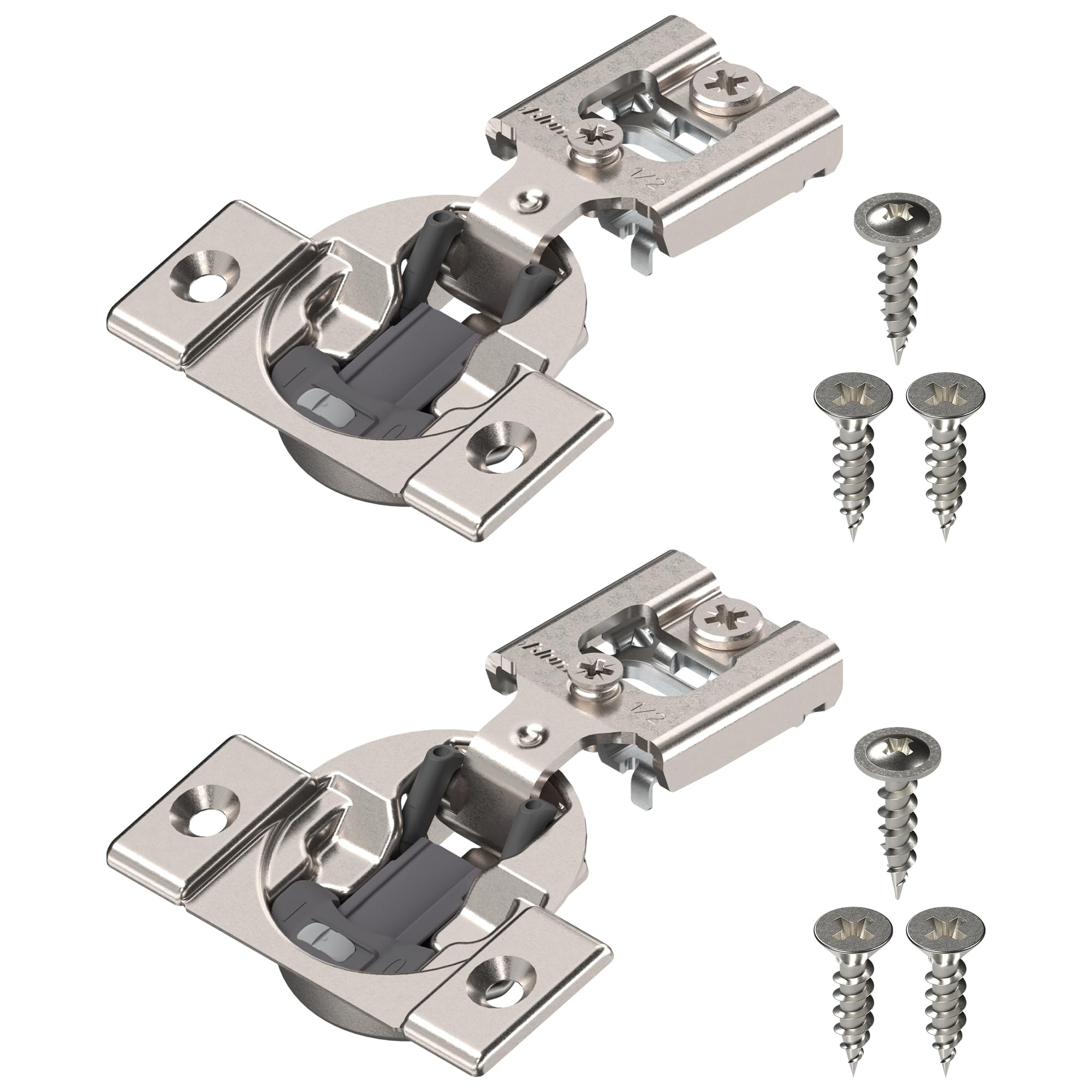 Blum Compact BLUMOTION Hinge Kit 1/2" Overlay 105° for Face Frame Cabinets