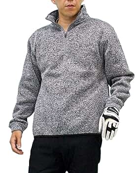   GOLF ハーフジップ 中綿ハイネックセーター ゴルフウェア メンズ ゴルフ トレーナー 裏起毛 スウェット