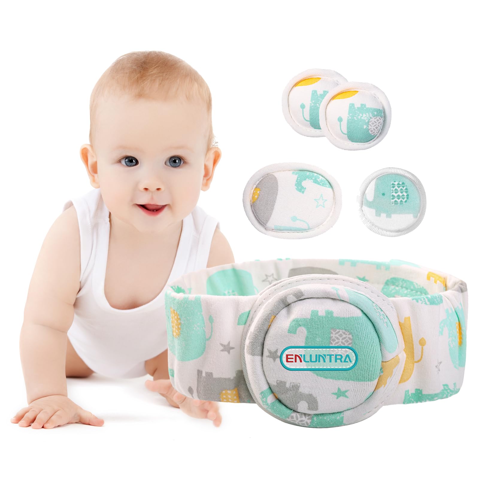 ENLUNTRA Hernia Belt for Baby，Umbilical Hernia Belt with Convex Covered Compression Pads ，Breathable Baby Belly Band，Adjustable Newborn Belly Support