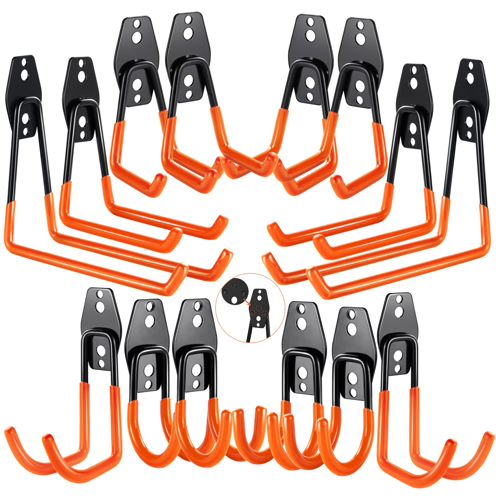3H Garage Hooks, Garage Storage Utility Hooks and Hangers 14 Pack