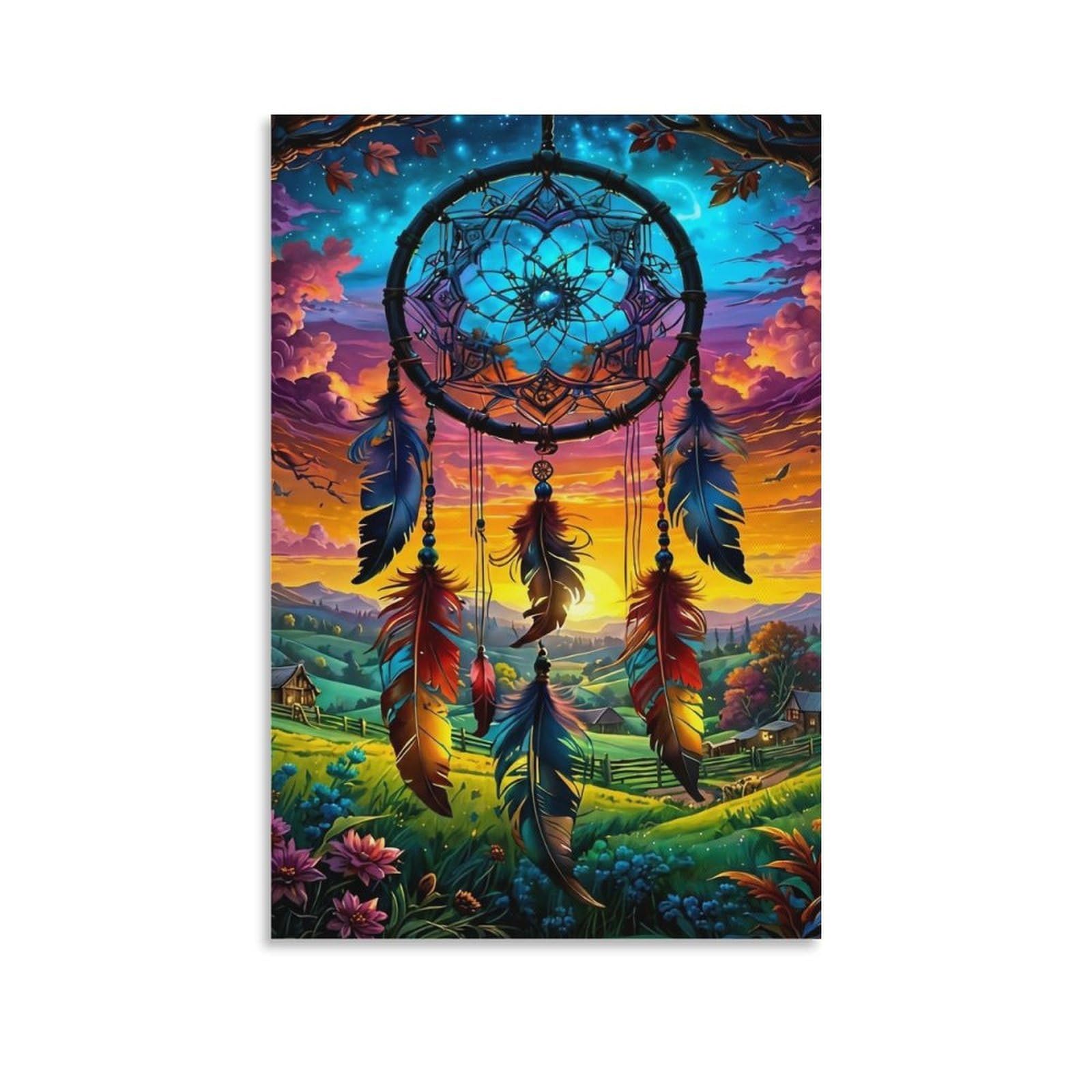 DHBANEIOK Dreamcatcher Fantasy Art Wall Decor Poster Giclee Canvas Prints Modern Wall Art Picture Wall Hanging for Home Decorations 08x12inch(20x30cm)