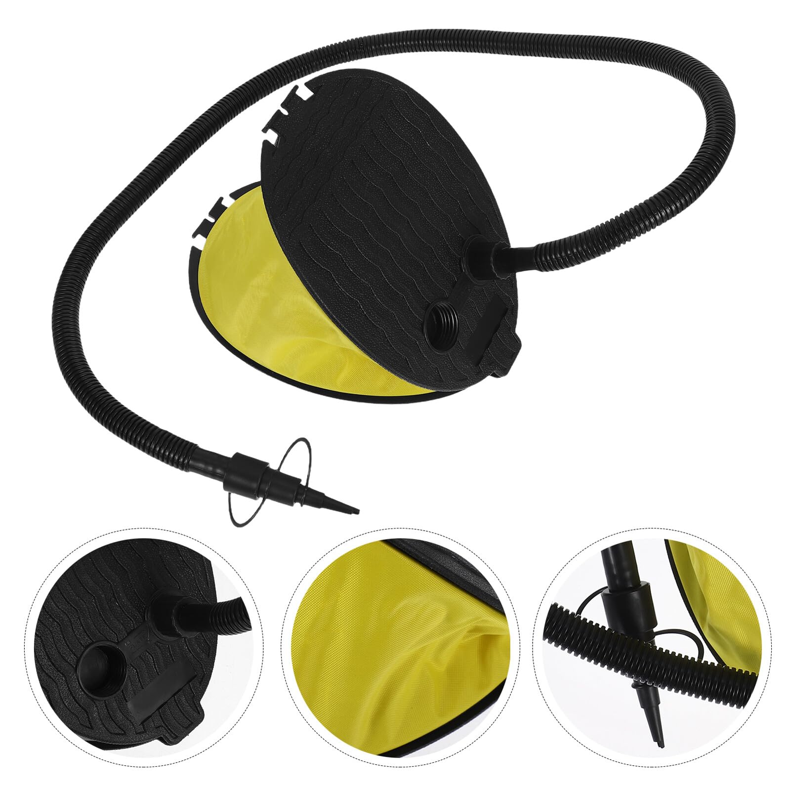 Ciieeo 3 Stück Fußpumpe Blasebalg mit Adaptern für Luftbett und Gymnastikball Robust Kompakt Fußbetrieben Geeignet für Camping Kajak Boot Schnelle Befüllung und Entleerung