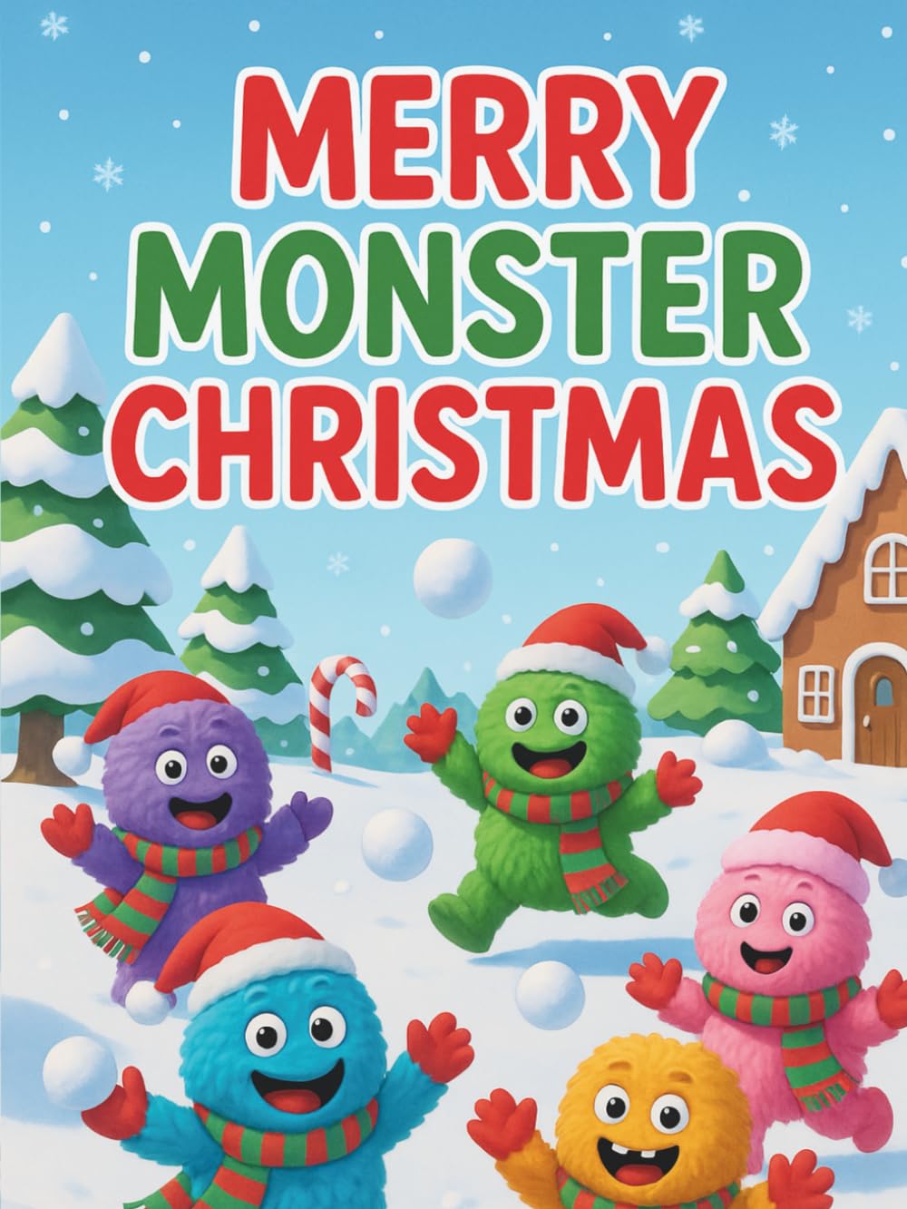 Merry Monster Christmas: Cute Silly Funny Christmas Monster Coloring Book for Kids: Cozy Holiday Coloring Pages for Children Who Love Cute Creatures, ... Art Activities (Bold & Simple Coloring World)