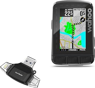 BoxWave Smart Gadget Compatible with Wahoo ELEMNT ROAM V2 (2022) - AllReader SD Card Reader, microSD Card Reader SD Compact USB for Wahoo ELEMNT ROAM V2 (2022) - Jet Black