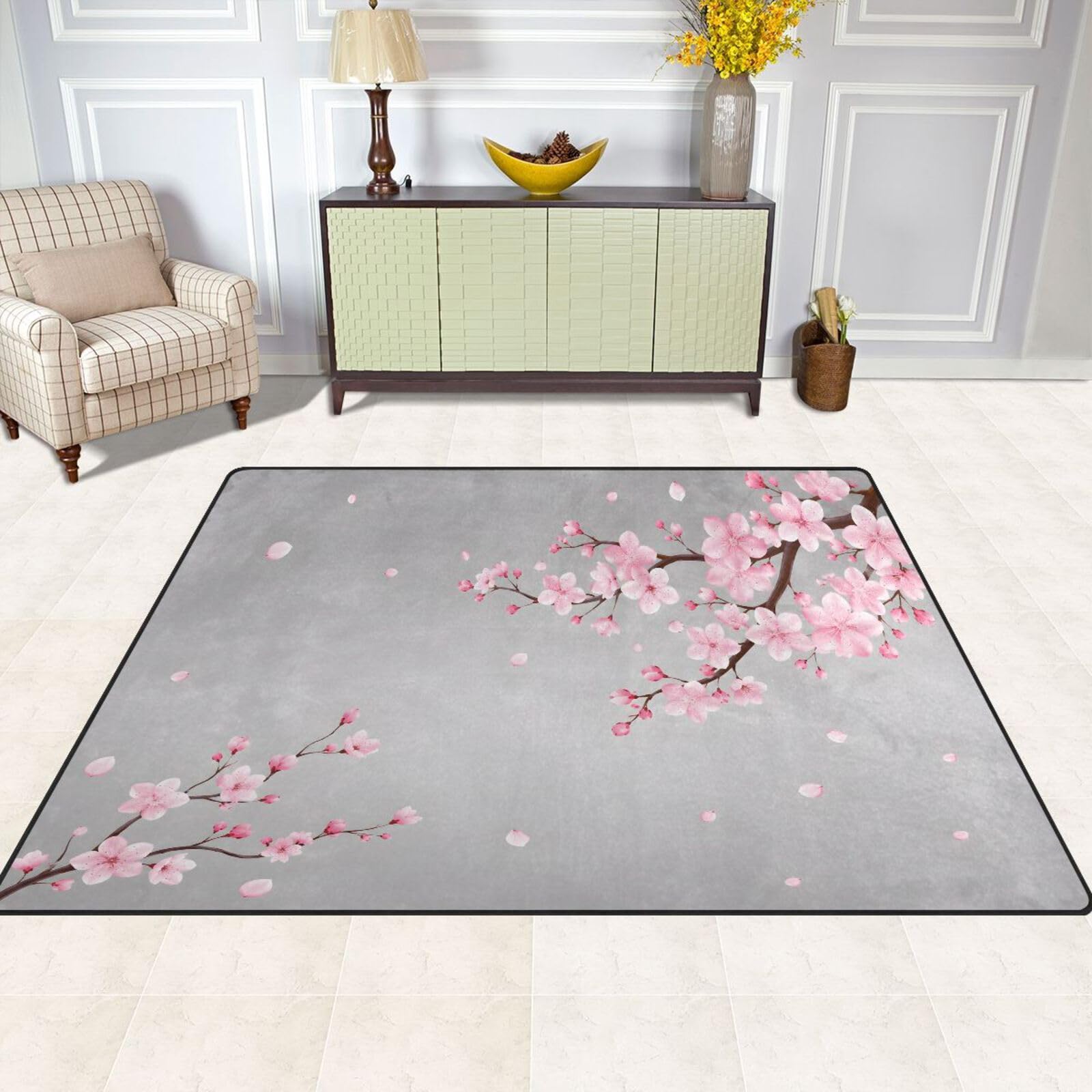 Amazon.com: ALAZA Japanese Oriental Cherry Blossom Area Rug Rugs