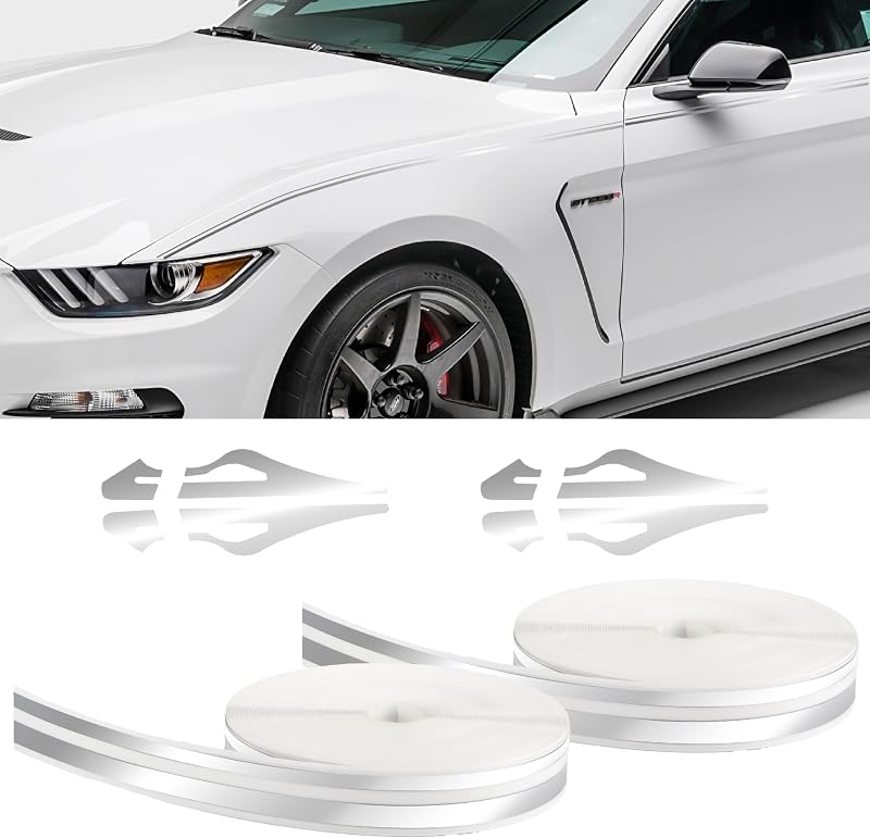 Fita Filete Decorativa Automotiva ecocstm em Vinil Prata – 2 Rolos de 9,75 m x 1,19 cm