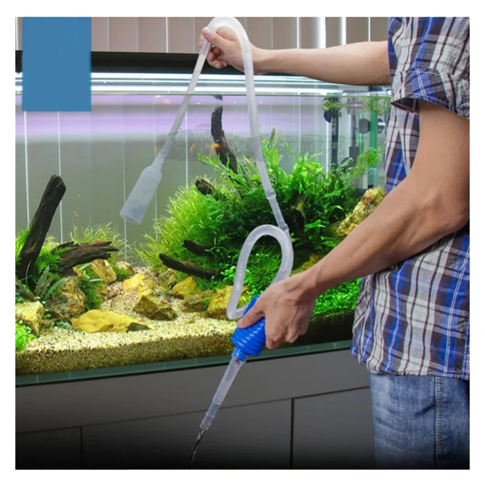 Siphon d'aquarium Siphon for Aquarium aspirateur Filtre à Eau de Gravier Nettoyeur Pompe à Siphon Nettoyeur Manuel aspirateur changeur sûr
