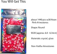 Vista 148 de Genie Crystal ss34 Red Glass Rhinestones 288 Pcs, 7.0 mm Big Light Siam Flatback Rhinestone, Diamond Cut Gems for Crafts, Face Mask, Makeup