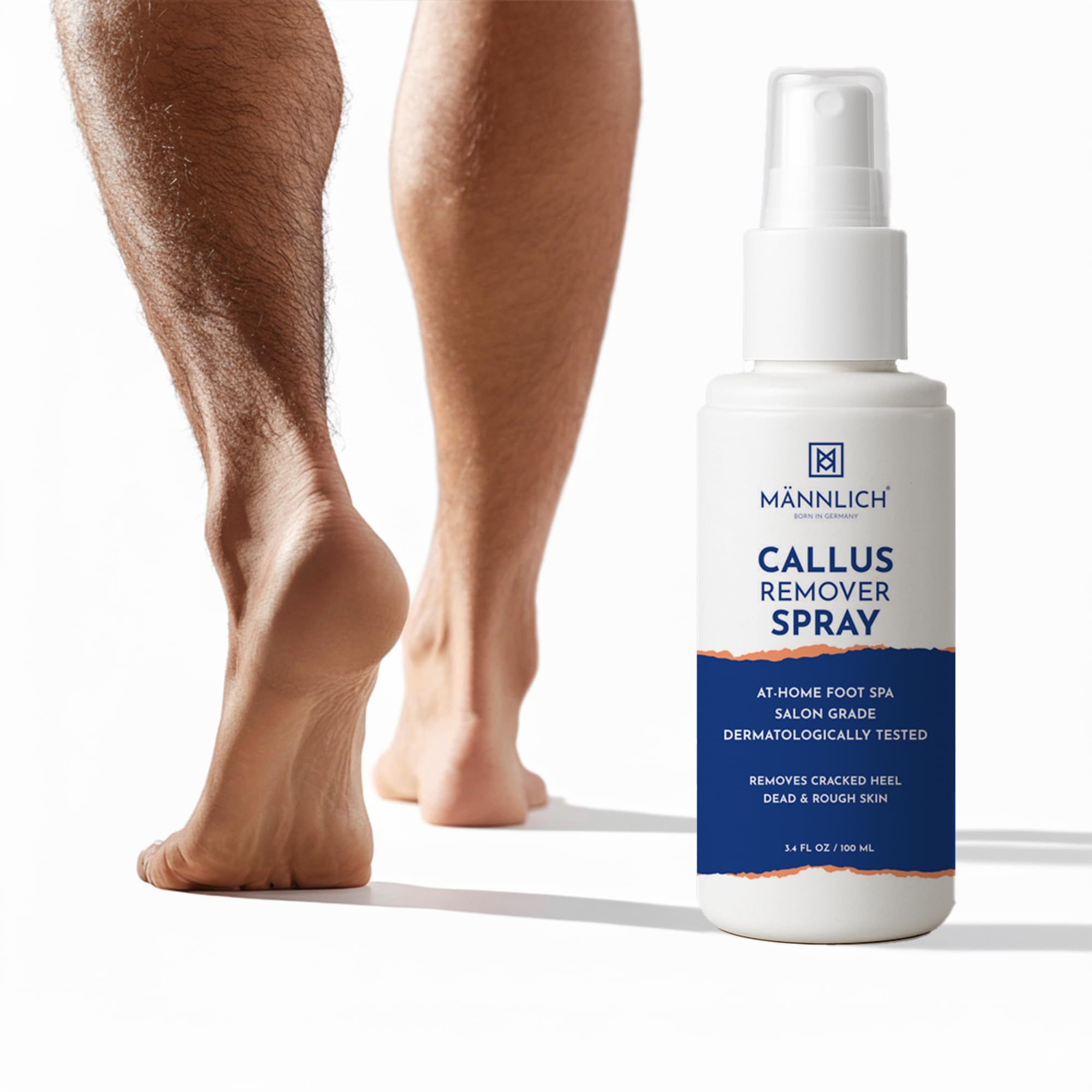 Mannlich Callus Remover Spray for Feet | Powerful Formulation - Extra Strength, Home Pedicure Foot Spa Results | Cracked & Dead Dry Skin | Instantly Smooth, Soft Feet, 100 ml