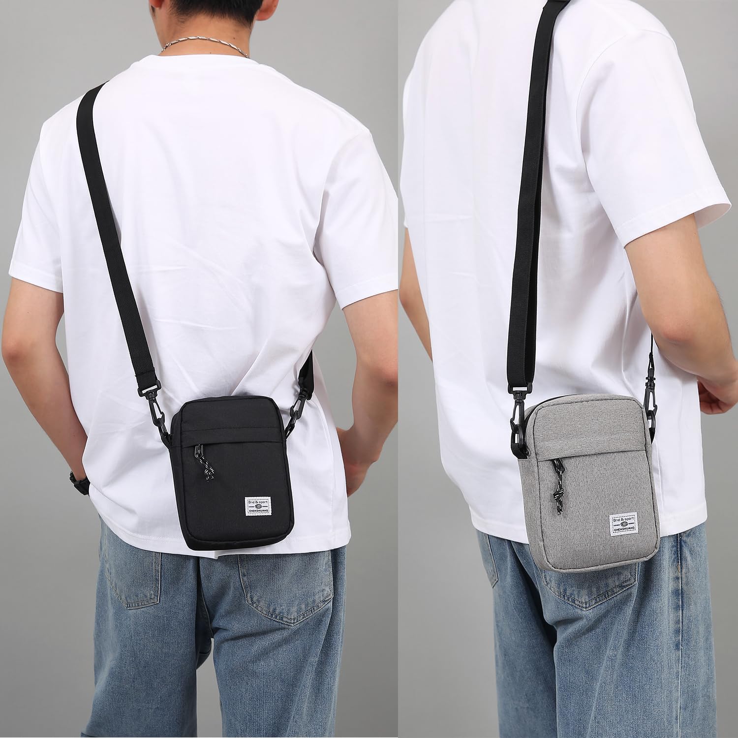 Umhängetasche Herren Schultertasche Crossbody Herrentasche Handytasche Herrenhandtasche Kleine Umhängen Tasche Shulder Bag Messenger für Freizeit Urlaub Ausflug (Schwarz Herrentasche Shoulder Bag)