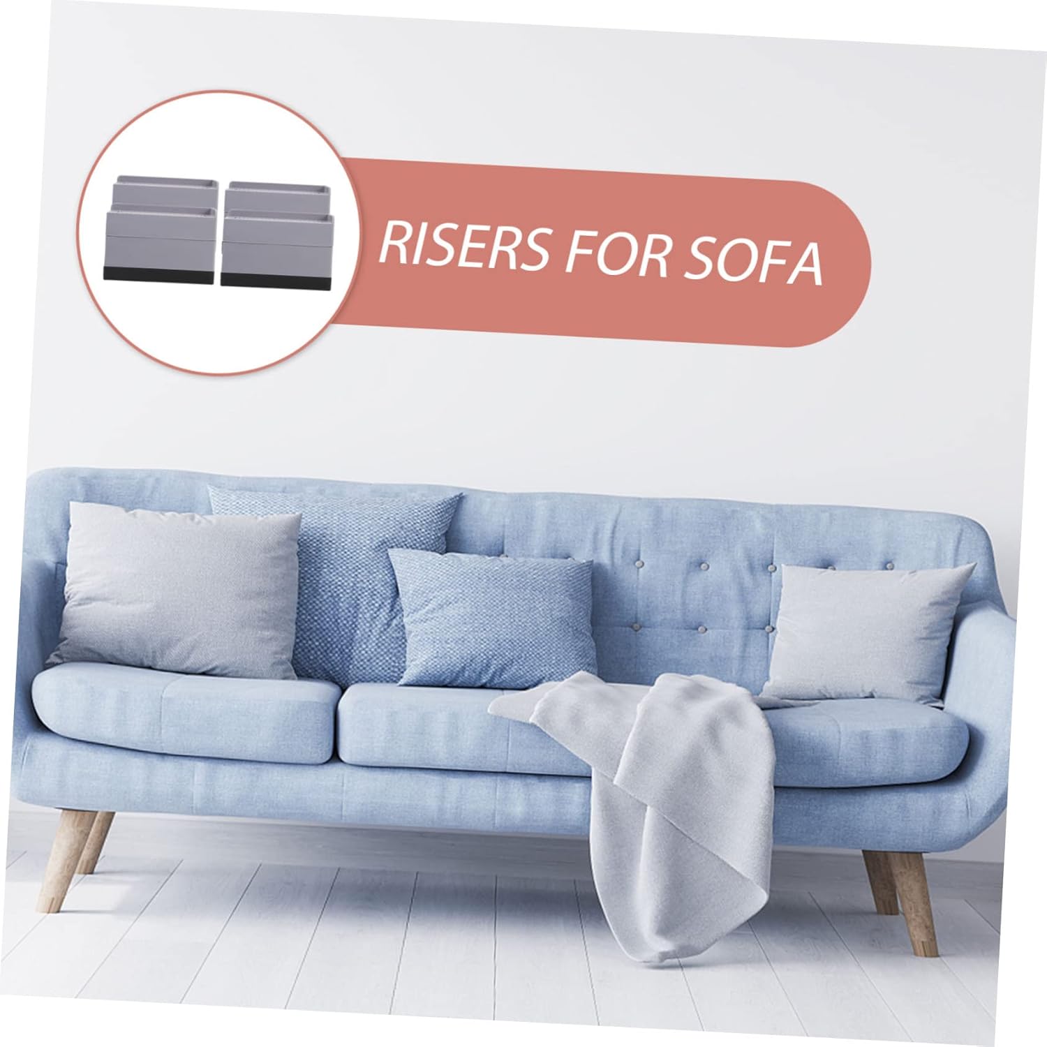 4pcs Table Leg Pads for Risers Non-Slip Bed Lifters Furniture Leg Pads Mattress Lifter Chair Height Extenders for Home