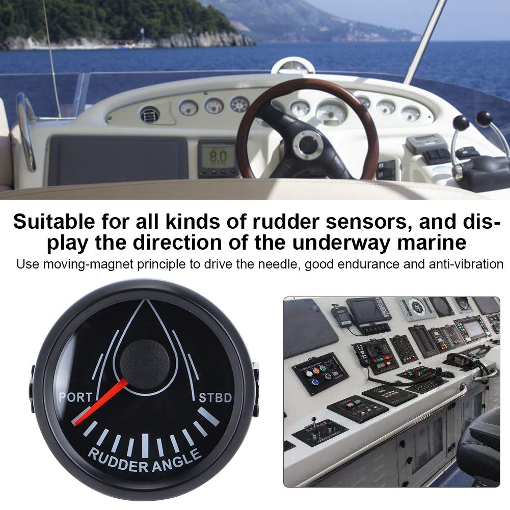 Meter, 52mm Universal Angle Indicator Rudder Angle Meter Boat Accessory,Motorcycle & Powersports 0 Boat Rudder Angle Rudder Angle Meter Rudder for Boat Yacht(Black