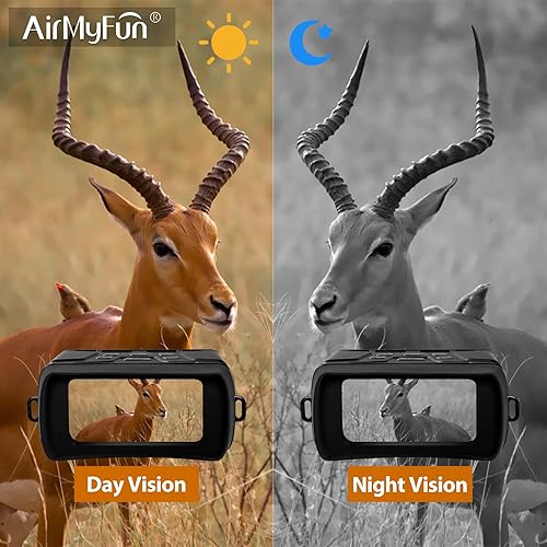 Miniatura 3 de AirMyFun Gafas de visión nocturna para adultos, prismáticos de visión nocturna infrarroja 4K con batería recargable y tarjeta de memoria de 32 GB