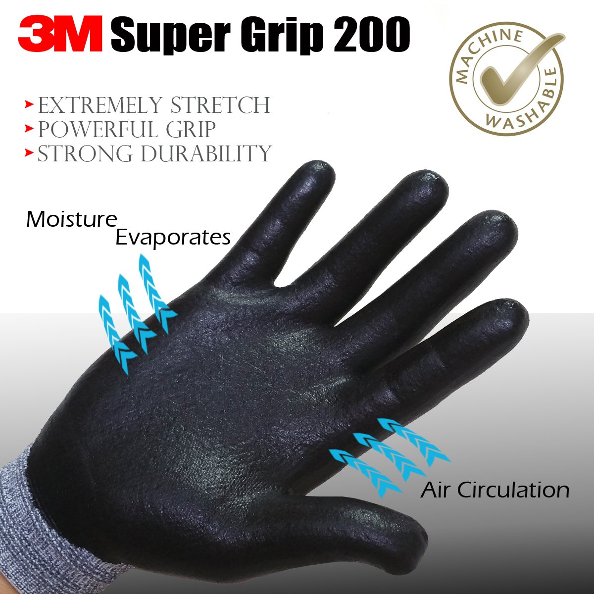 Amazon | 3M SuperGrip 軽量ニトリルワークグローブ スーパーグリップ