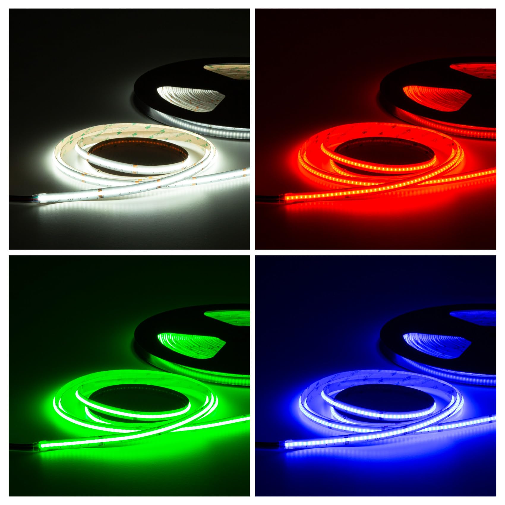 HEXIM Striscia LED COB da 1 a 15 metri, a scelta: bianco/CCT/RGB, dimmerabile 24 V, IP20, 3000 – 6000 K, banda 8 mm di larghezza, retroilluminazione per camera da gioco (6,5 metri RGBW)