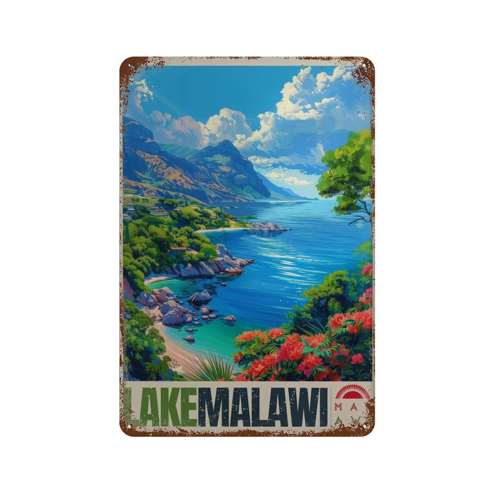 xiaoxiaoshen Lake Malawi Travel Africa (2) Wall Decor Art Metal Tin Poster Modern Home Decor Art Home Bar Shop Decorations Vintage Sign 30x20cm