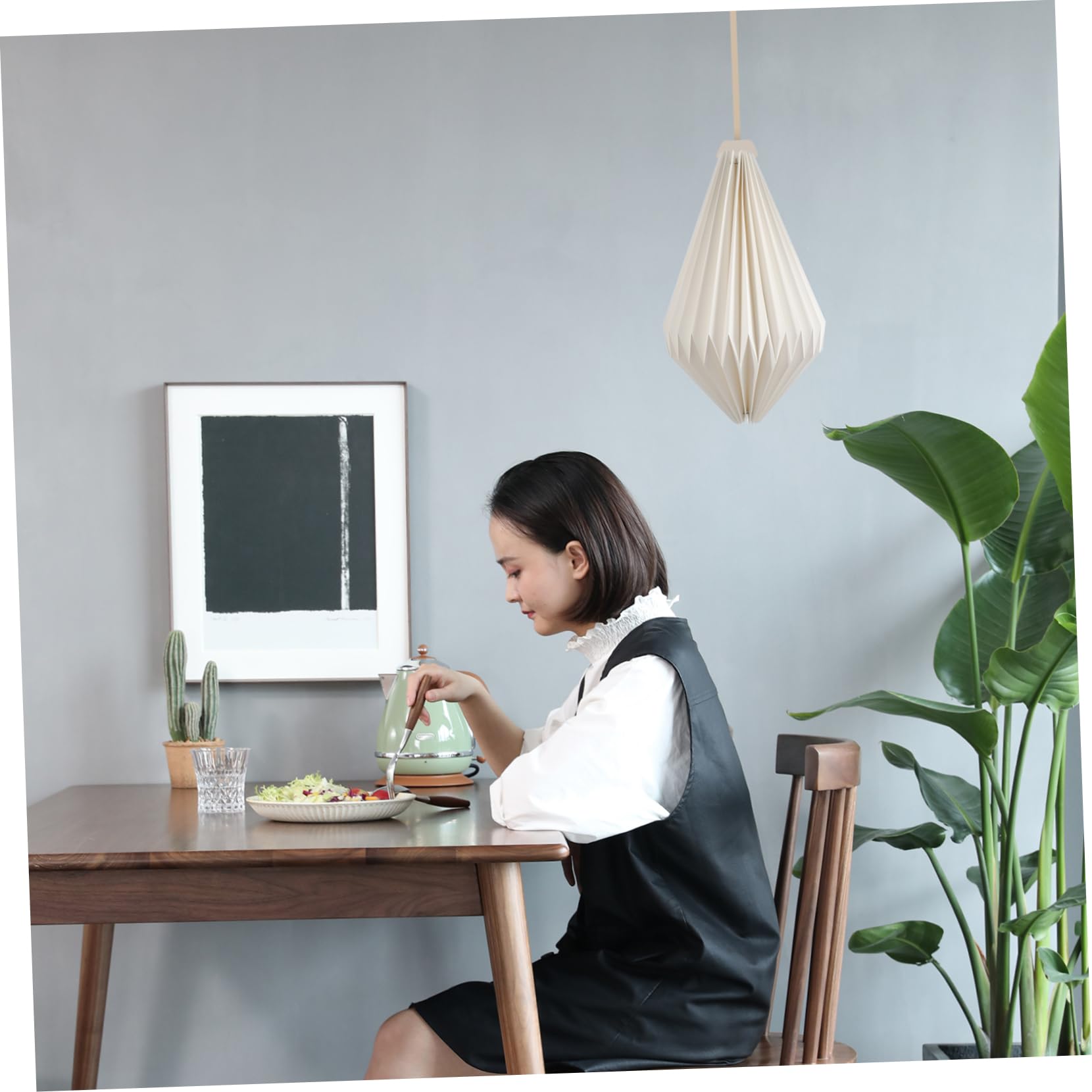 HOMSFOU 2pezzi Lampada Sospensione Origami Paralume Decorativo Per Chandelier e Illuminazione Domestica Materiale Sicuro e Inodore Stile Creativo Per Soggiorno e Ristoranti